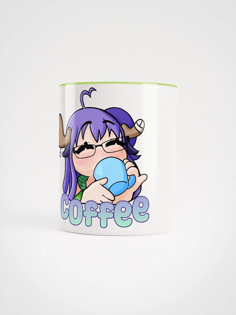 A cup of coffee with Telepathic Moose drinking a coffee.